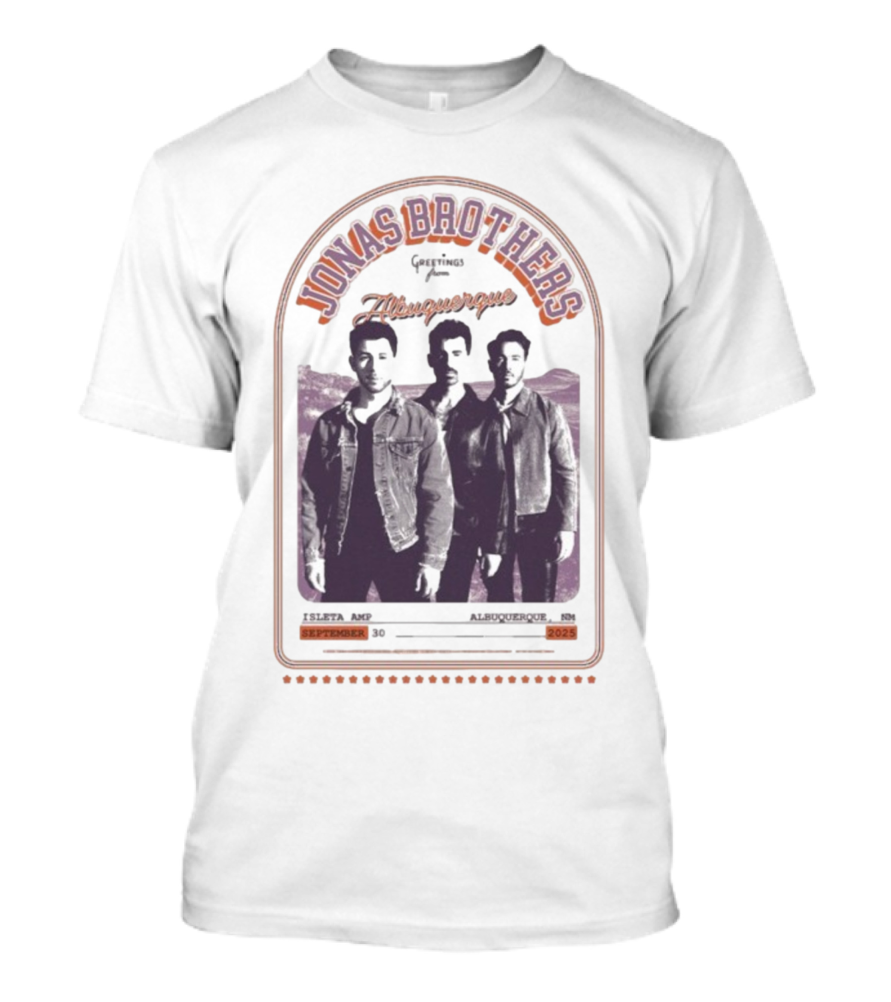 Jonas Brothers Greetings From Albuquerque NM Isleta AMP September 30 2025 T-Shirt