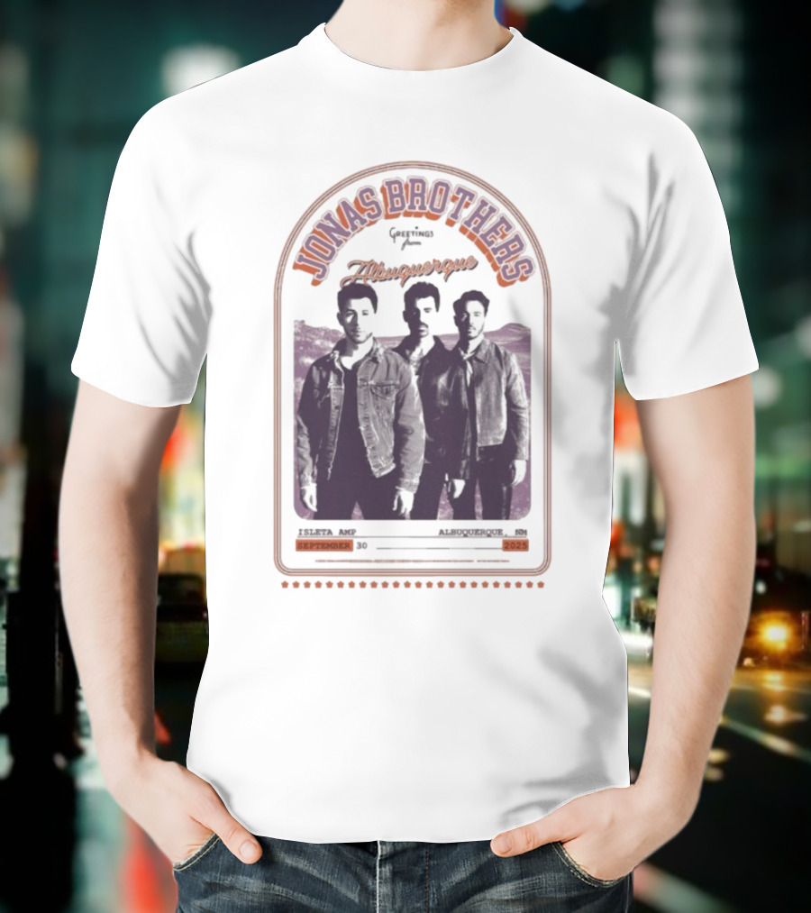 Jonas Brothers Greetings From Albuquerque NM Isleta AMP September 30 2025 T-Shirt
