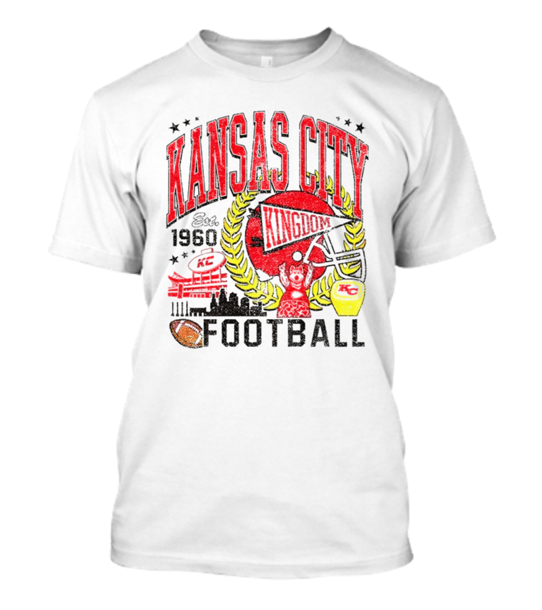 Kansas City Kingdom Chiefs Football Est 1960 T-Shirt