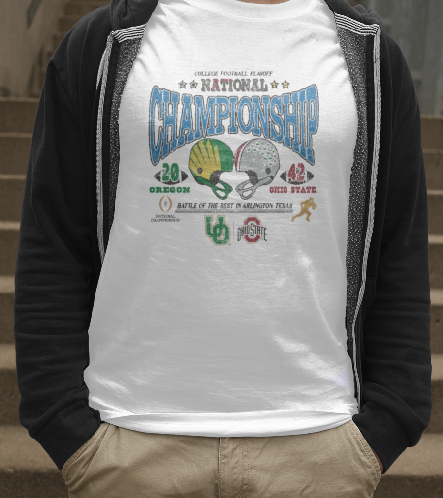 Ohio State 42 Vs Oregon 20 College Football Playoff National Championship 2015 Arlington Texas T-Shirt