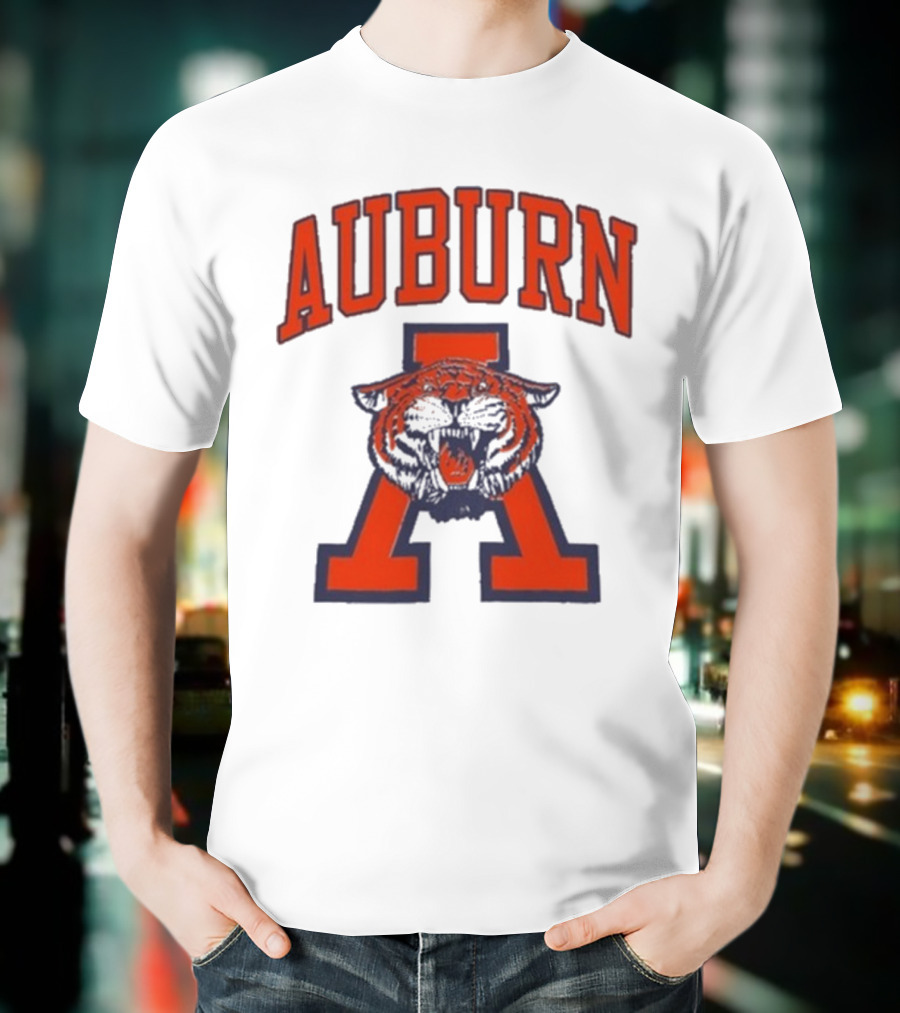 Auburn Tigers Roaring Vintage Logo Retro College Spirit T-Shirt
