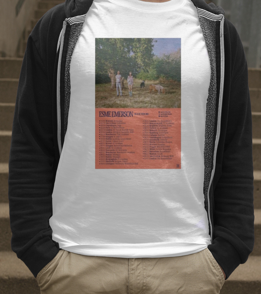 ESME EMERSON UK EU Tour 2025 Dates Featuring Dublin Paris Amsterdam London Glasgow Barcelona T-Shirt