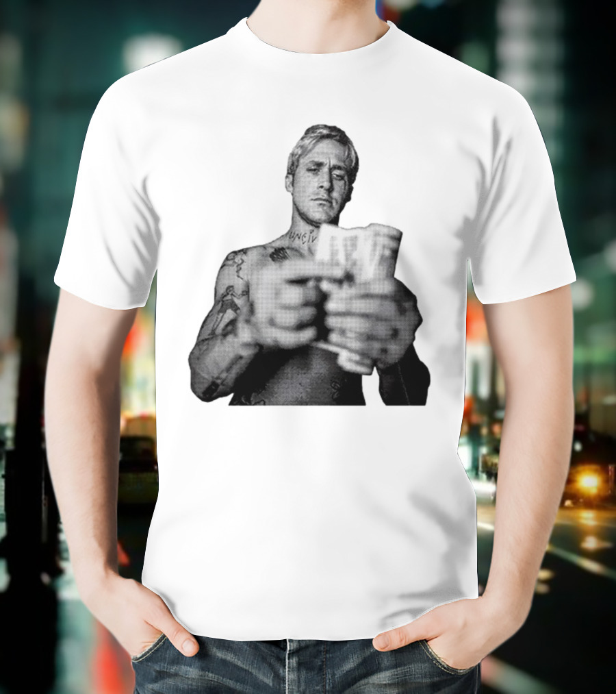 Handsome Luke Counting Money Tattoo Portrait T-Shirt