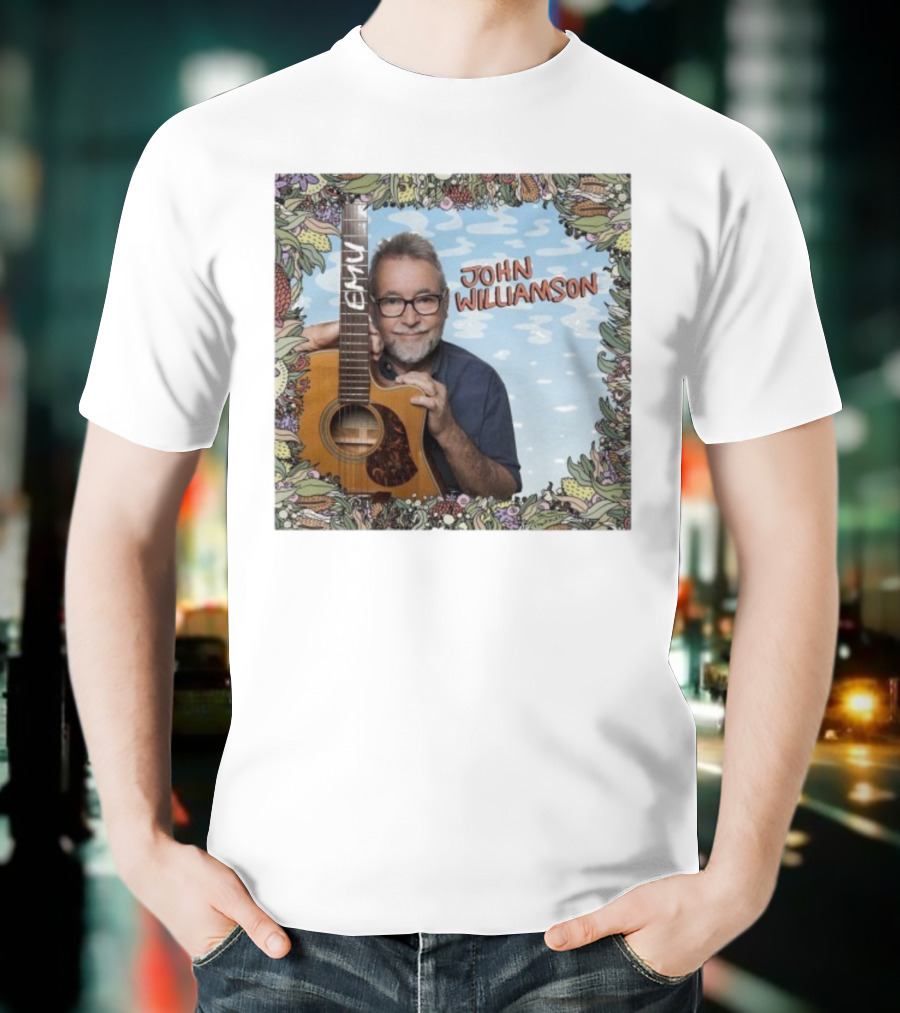 John Williamson EMU Guitar Ausmusic Floral Border T-Shirt
