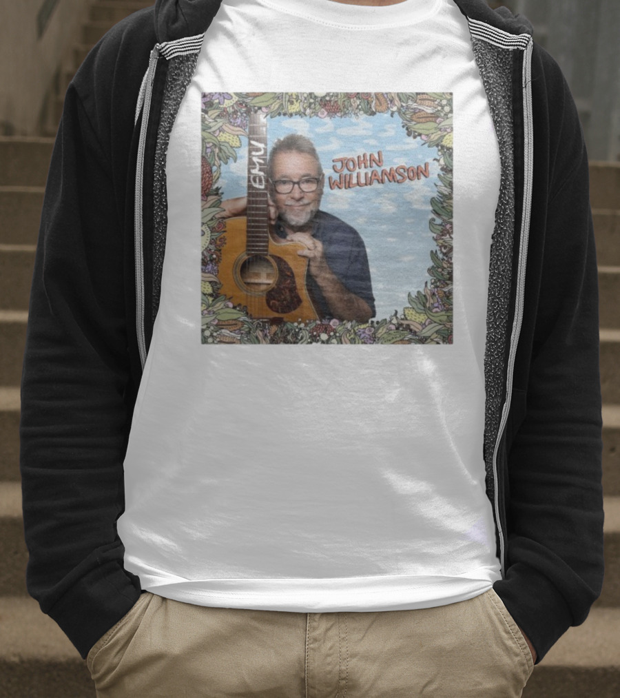 John Williamson EMU Guitar Ausmusic Floral Border T-Shirt