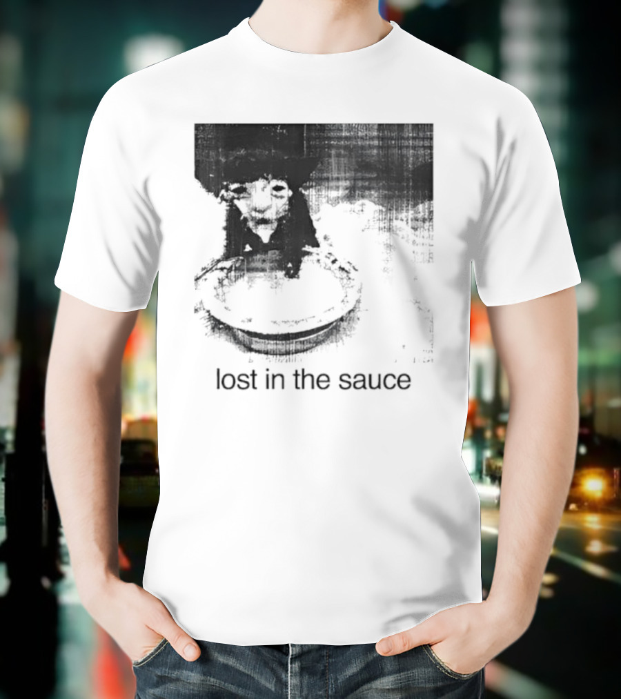 Lost In The Sauce Cat Image With Text T-Shirt