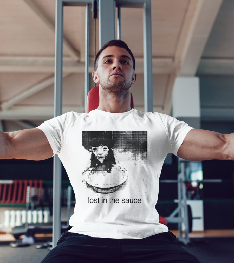 Lost In The Sauce Cat Image With Text T-Shirt