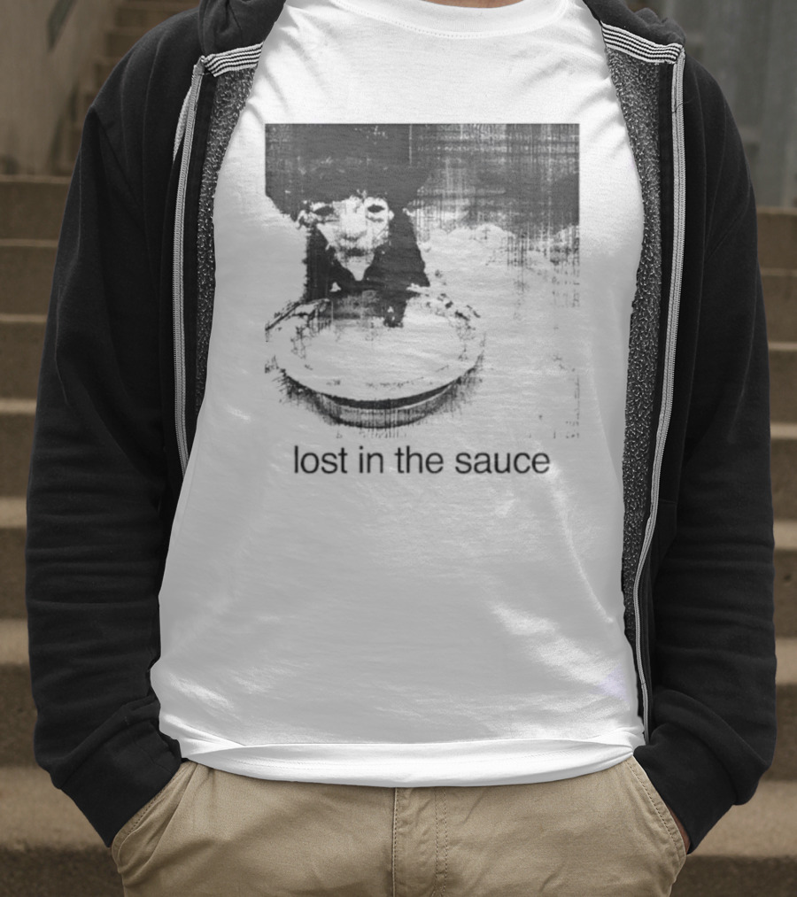 Lost In The Sauce Cat Image With Text T-Shirt
