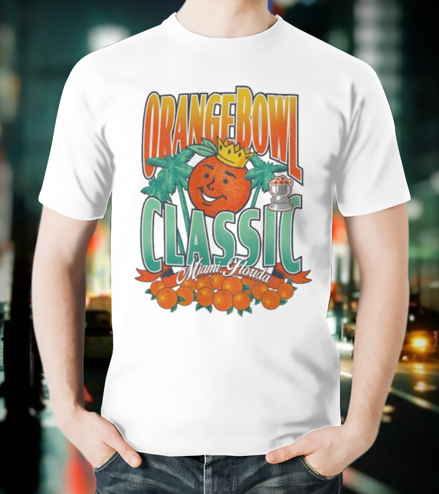 Orange Bowl Classic Miami Florida Vintage Football Champion Logo T-Shirt