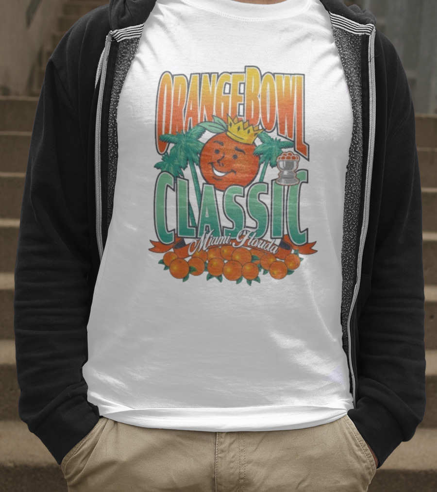 Orange Bowl Classic Miami Florida Vintage Football Champion Logo T-Shirt