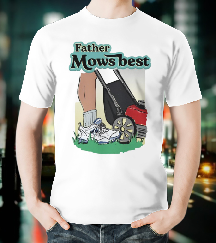 Father Mows Best Emotionalclub Lawn Mower Sneaker Style T-Shirt