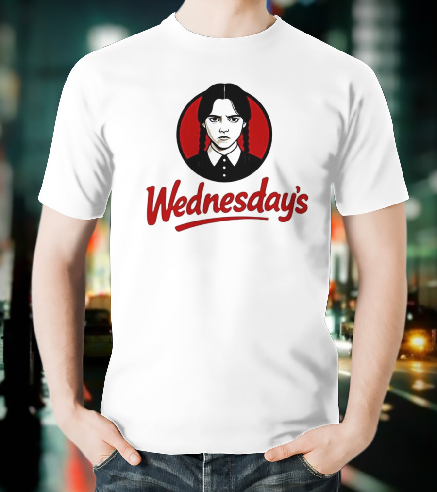 Jenna Ortega Wednesday's Parody Red Circle Graphic T-Shirt