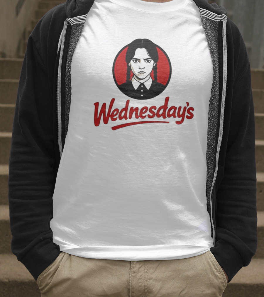 Jenna Ortega Wednesday's Parody Red Circle Graphic T-Shirt