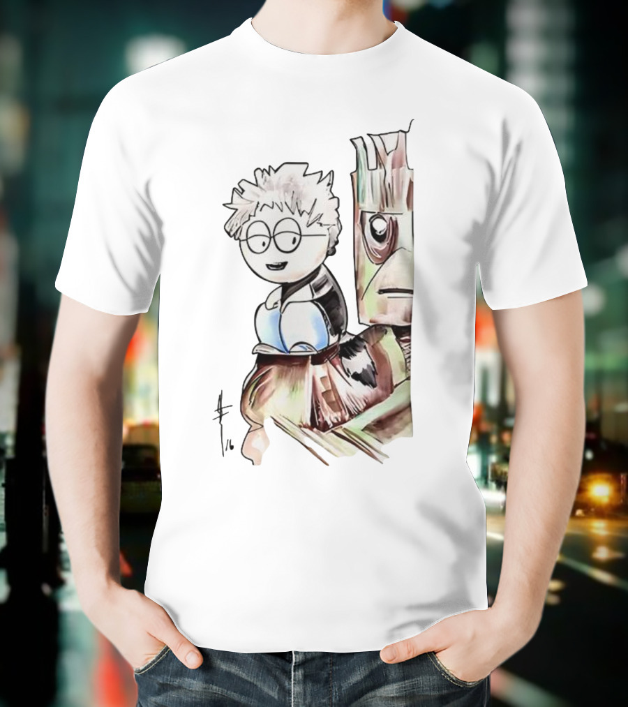 Kyle Broflovski And Groot Cartoon Mashup Fan Art South Park Guardians Of The Galaxy Crossover T-Shirt