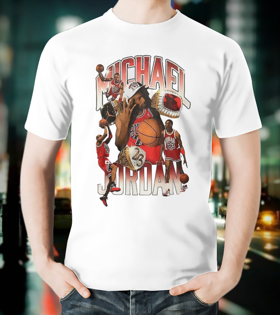 Michael Jordan NBA Bulls Champion Iconic Moments T-Shirt
