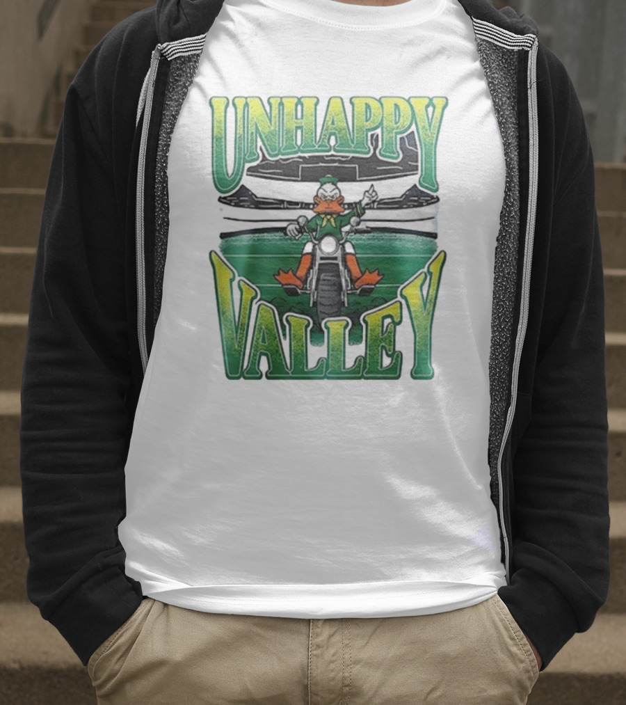 Oregon Ducks Unhappy Valley Mascot Motorcycle Rider T-Shirt