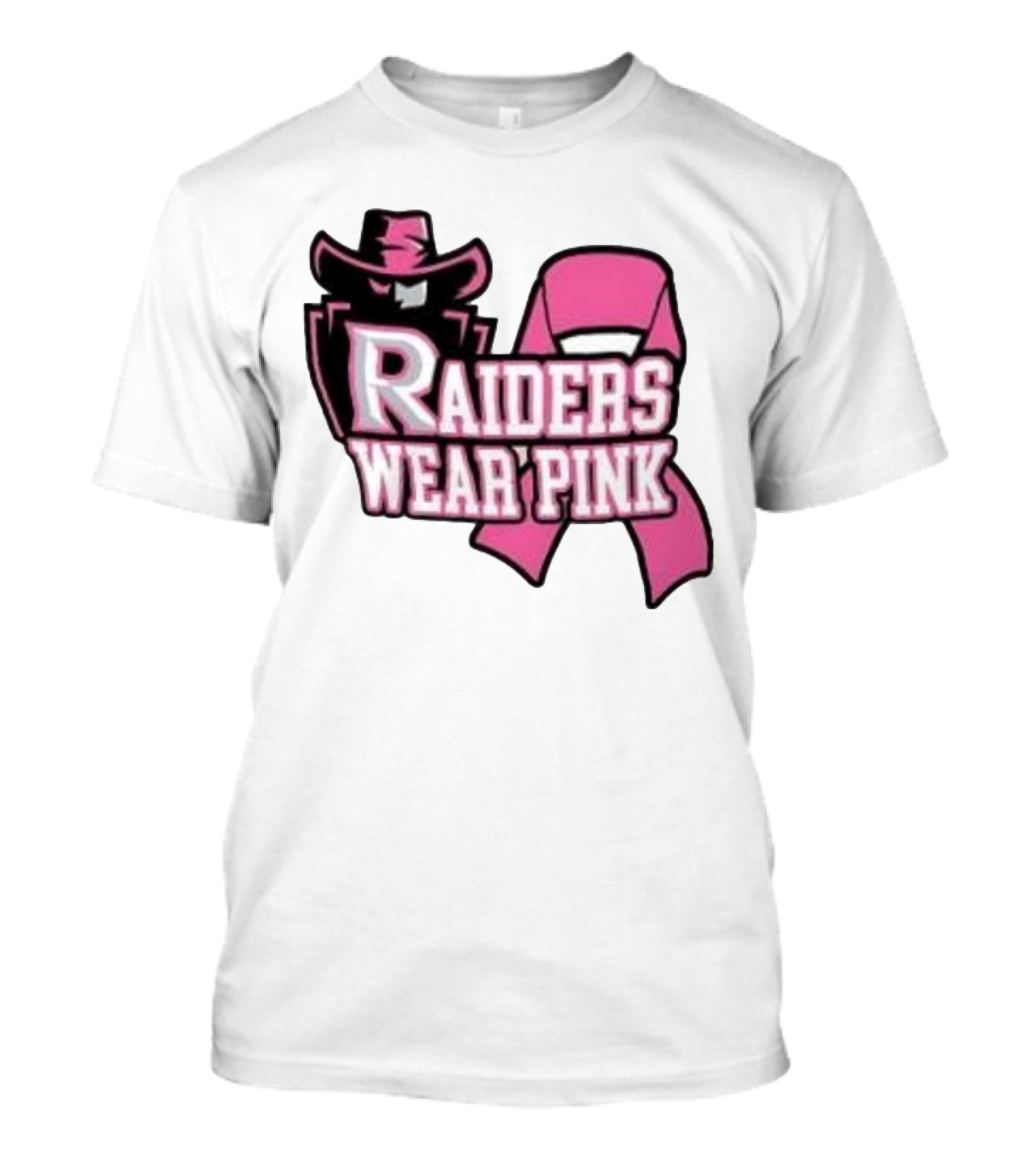 Raiders Wear Pink Breast Cancer Awareness Power Ribbon T-Shirt