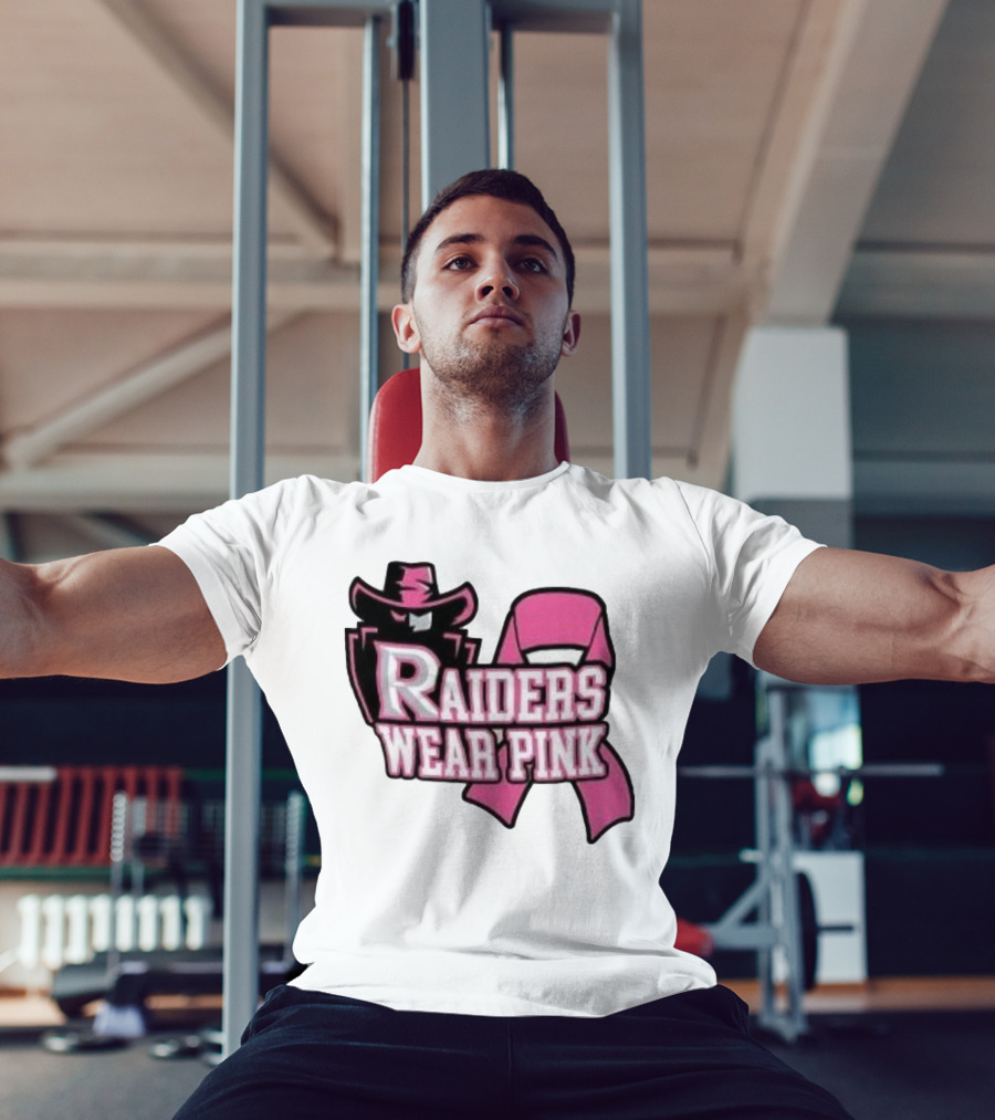 Raiders Wear Pink Breast Cancer Awareness Power Ribbon T-Shirt