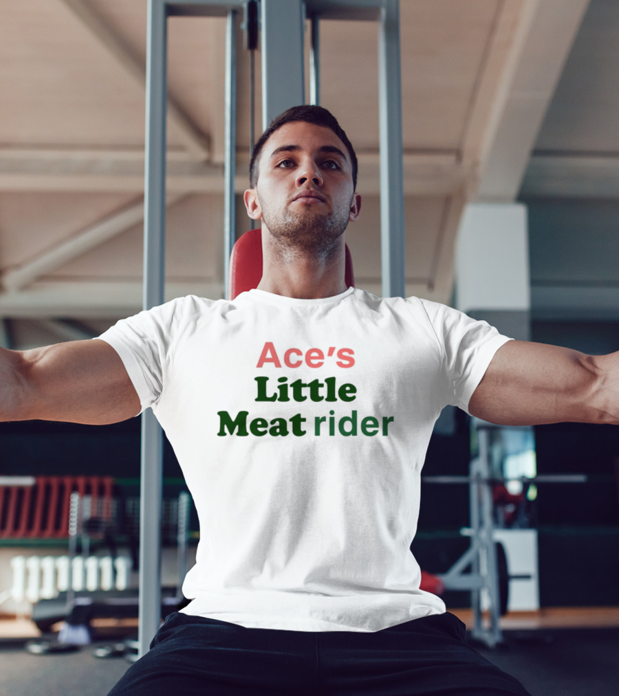 Ace's Little Meat Rider Text Bold Red Green T-Shirt