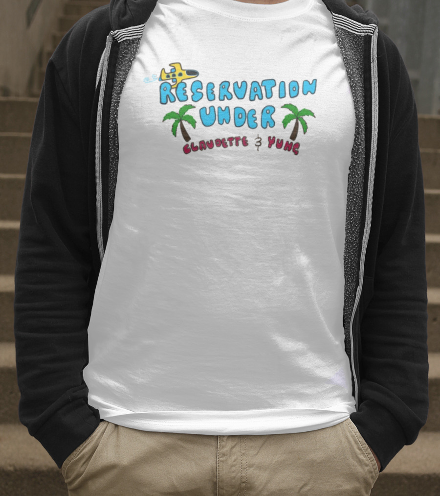 Reservation Under Claudette Yung Beach Beds Tropical Vacation T-Shirt