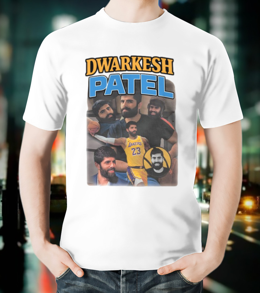 Dwarkesh Patel Lakers 23 Basketball Tribute T-Shirt