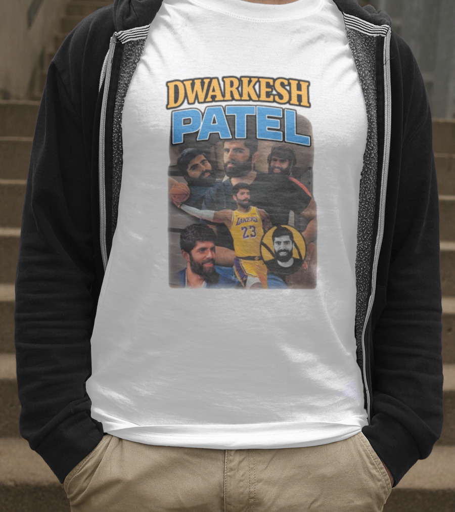 Dwarkesh Patel Lakers 23 Basketball Tribute T-Shirt