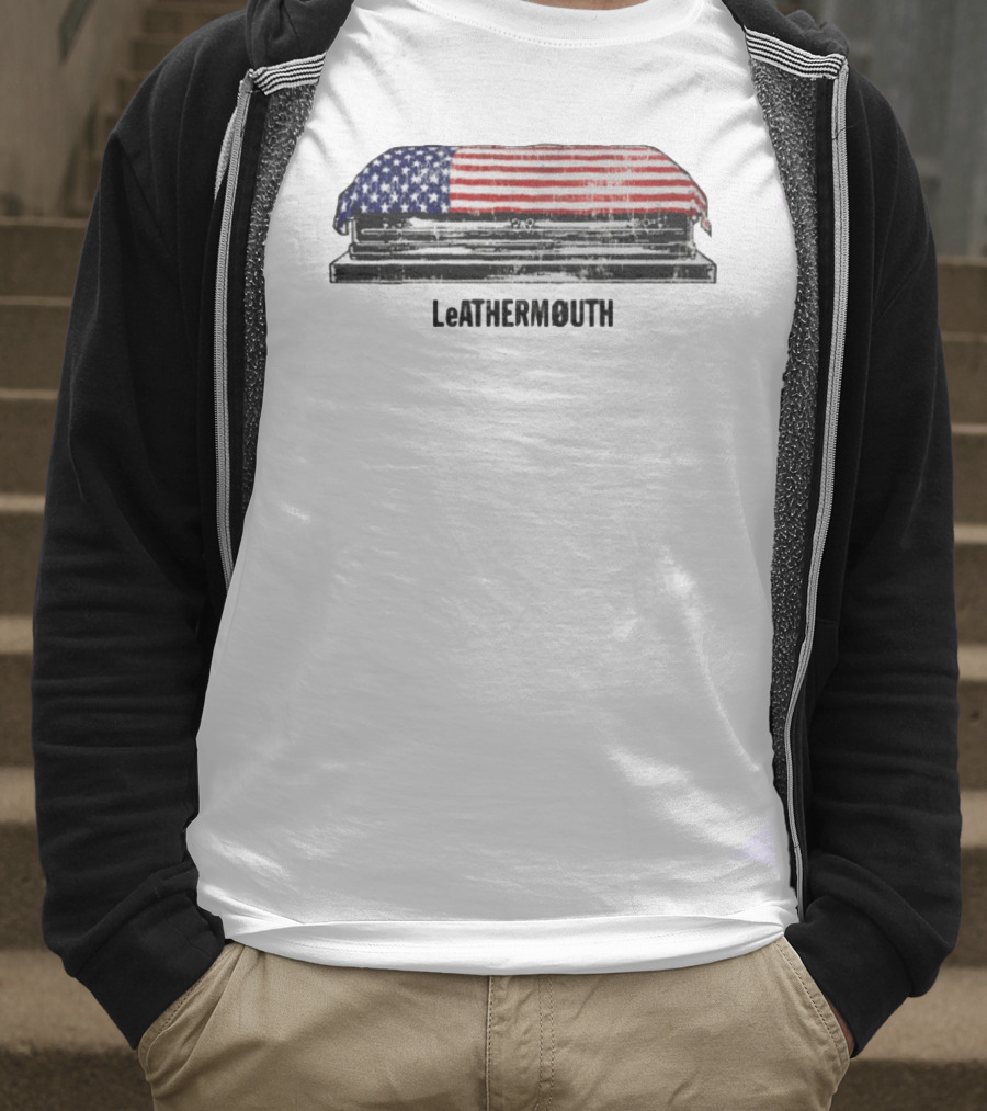 Leathermouth American Flag Coffin T-Shirt