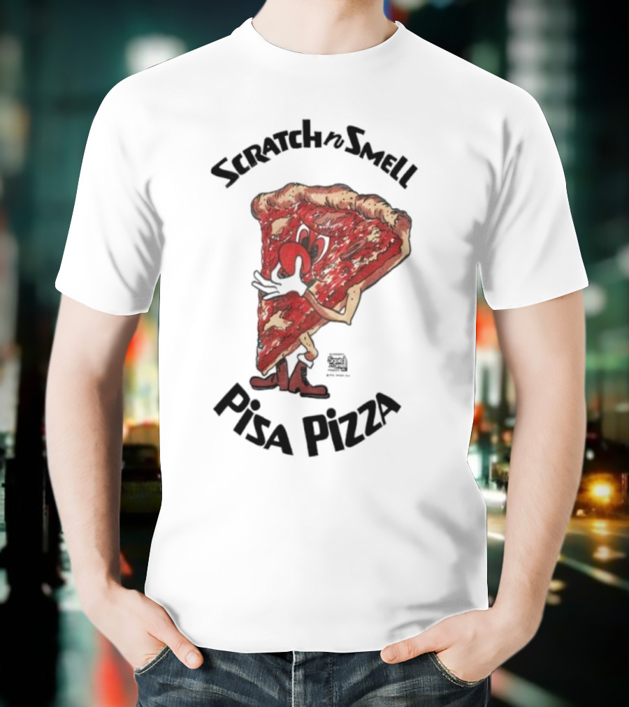 Scratchn Smell Pisa Pizza Slice Fun T-Shirt