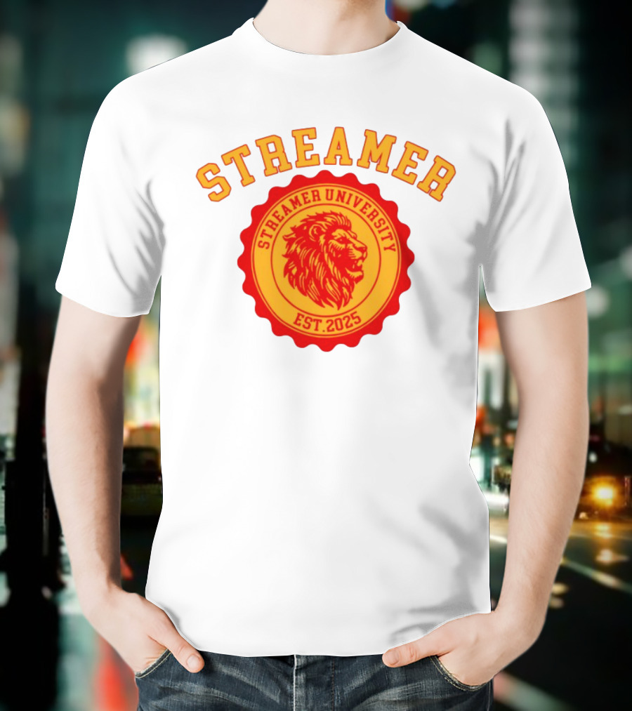 Streamer University Est 2025 Lion Emblem T-Shirt