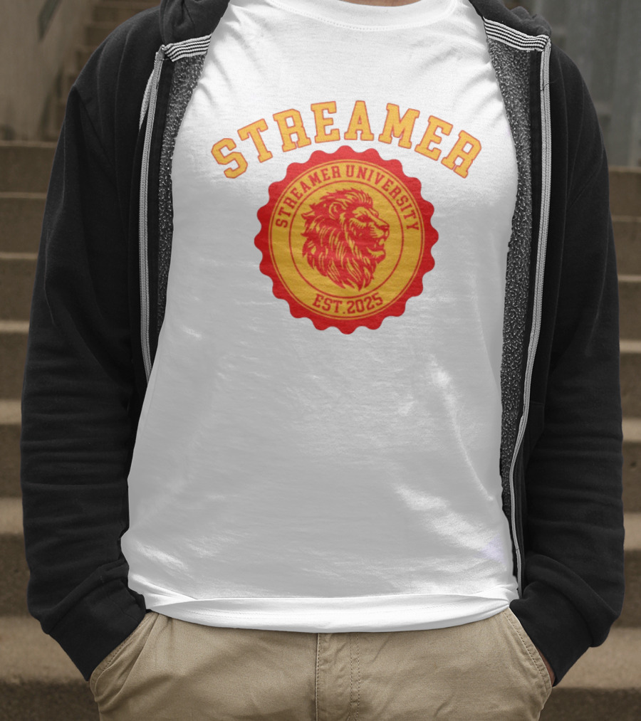 Streamer University Est 2025 Lion Emblem T-Shirt