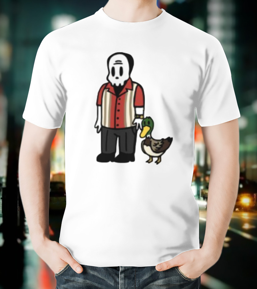 Warren Lotas Skull Character With Duck Companion Bowling Style Outfit T-Shirt