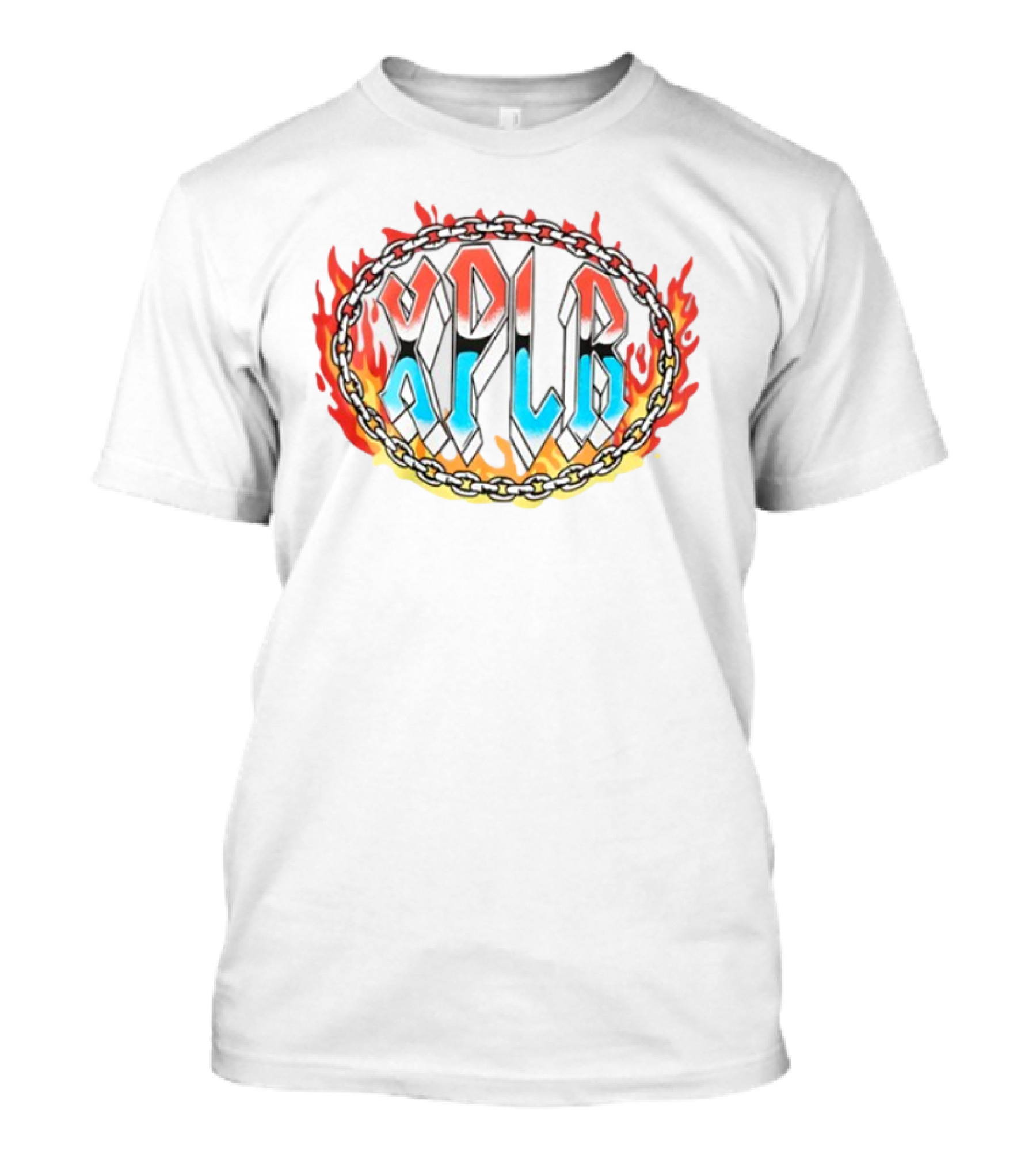 Xplr Flame Chain Design With Bold Font T-Shirt