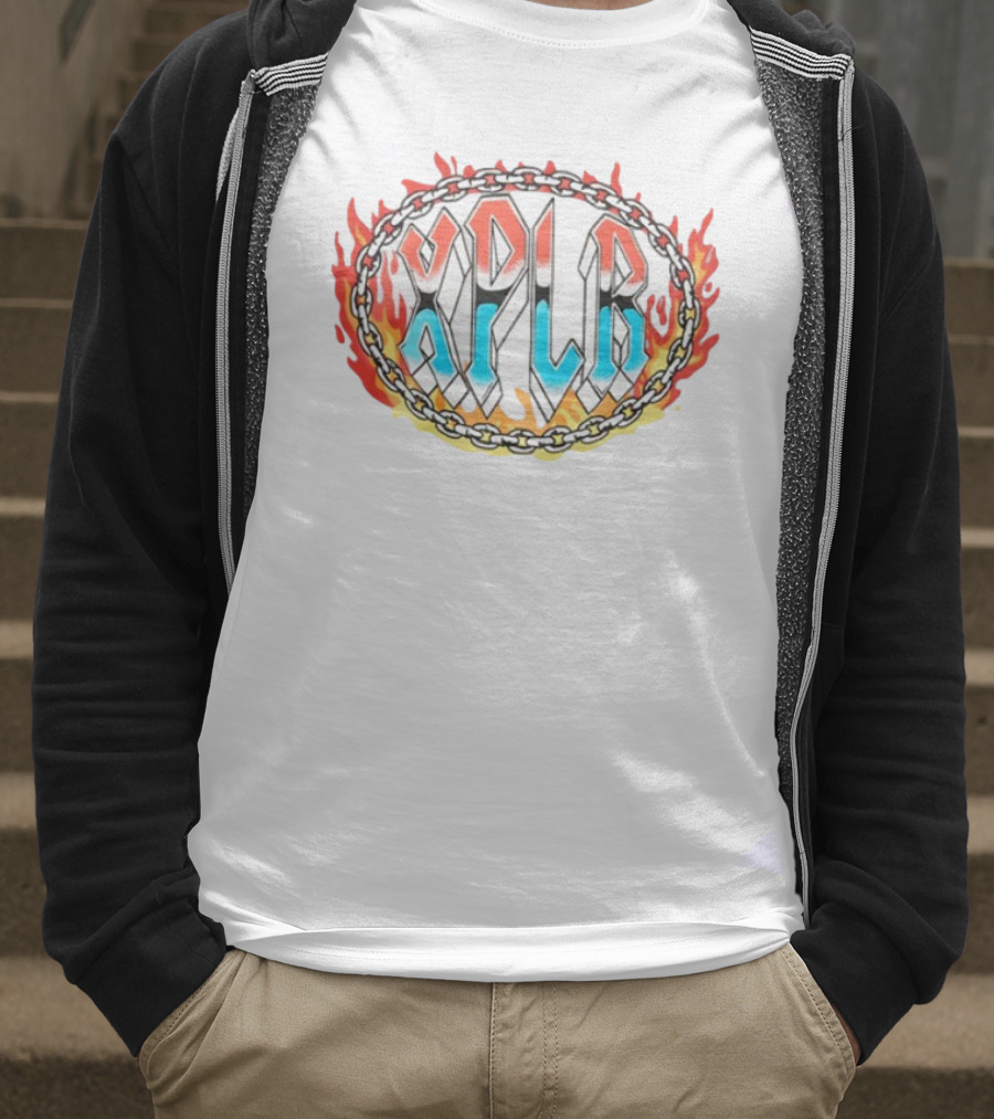 Xplr Flame Chain Design With Bold Font T-Shirt