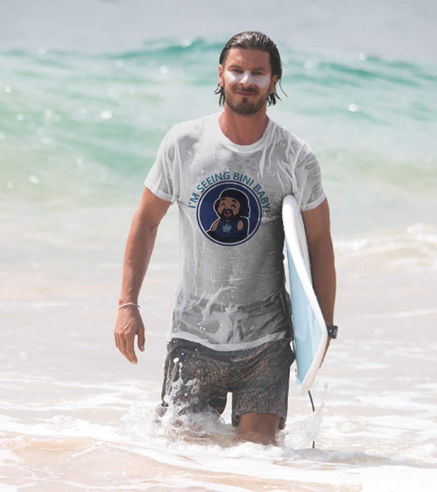 1Armreacts I'm Seeing Bini Baby Cartoon Character With Headphones And Star T-Shirt