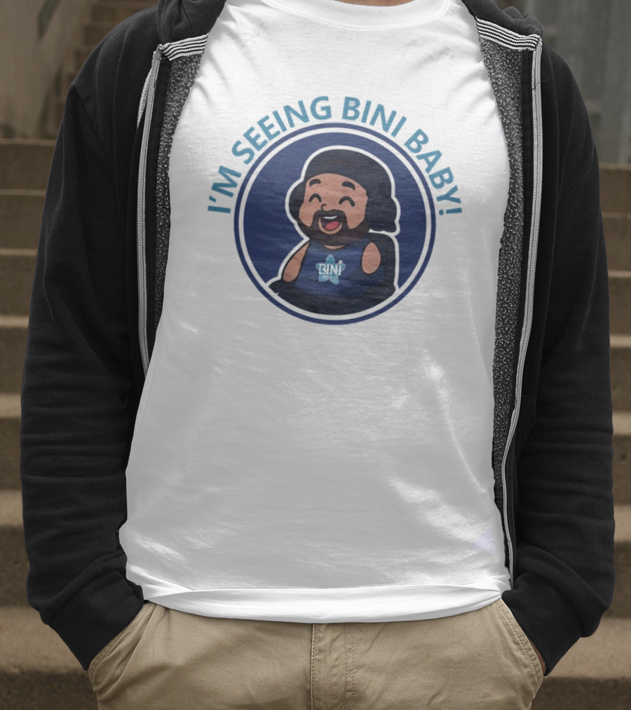 1Armreacts I'm Seeing Bini Baby Cartoon Character With Headphones And Star T-Shirt
