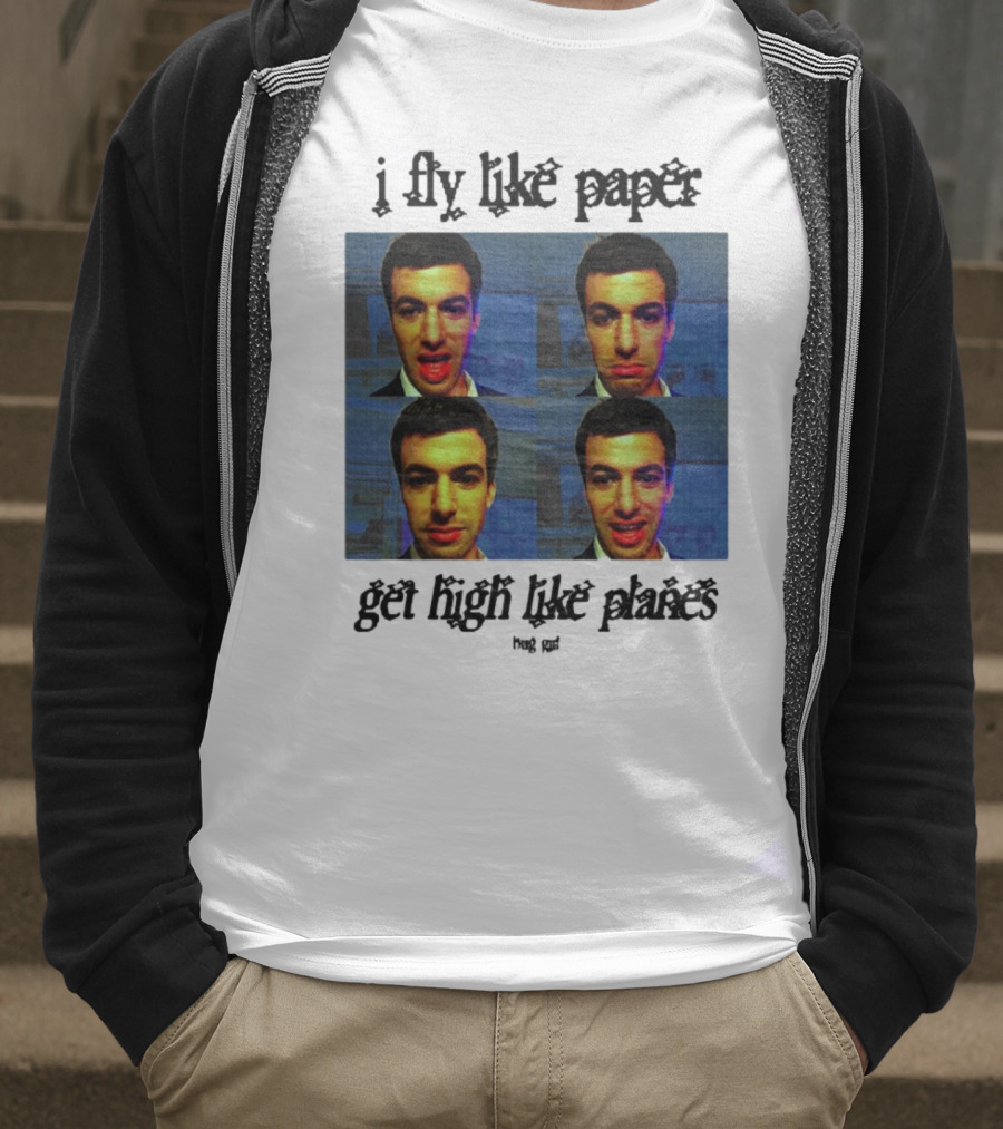 Bug Girl I Fly Like Paper Get High Like Planes Four Faces T-Shirt