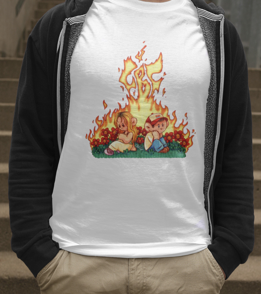 Fireball Friday Love Is Comic Characters With Fiery Background T-Shirt