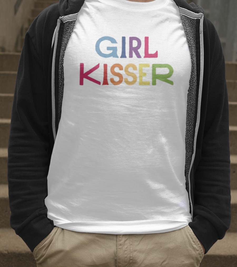 Rainbow Pride Girlinred Girl Kisser LGBTQ+ Bold Statement T-Shirt