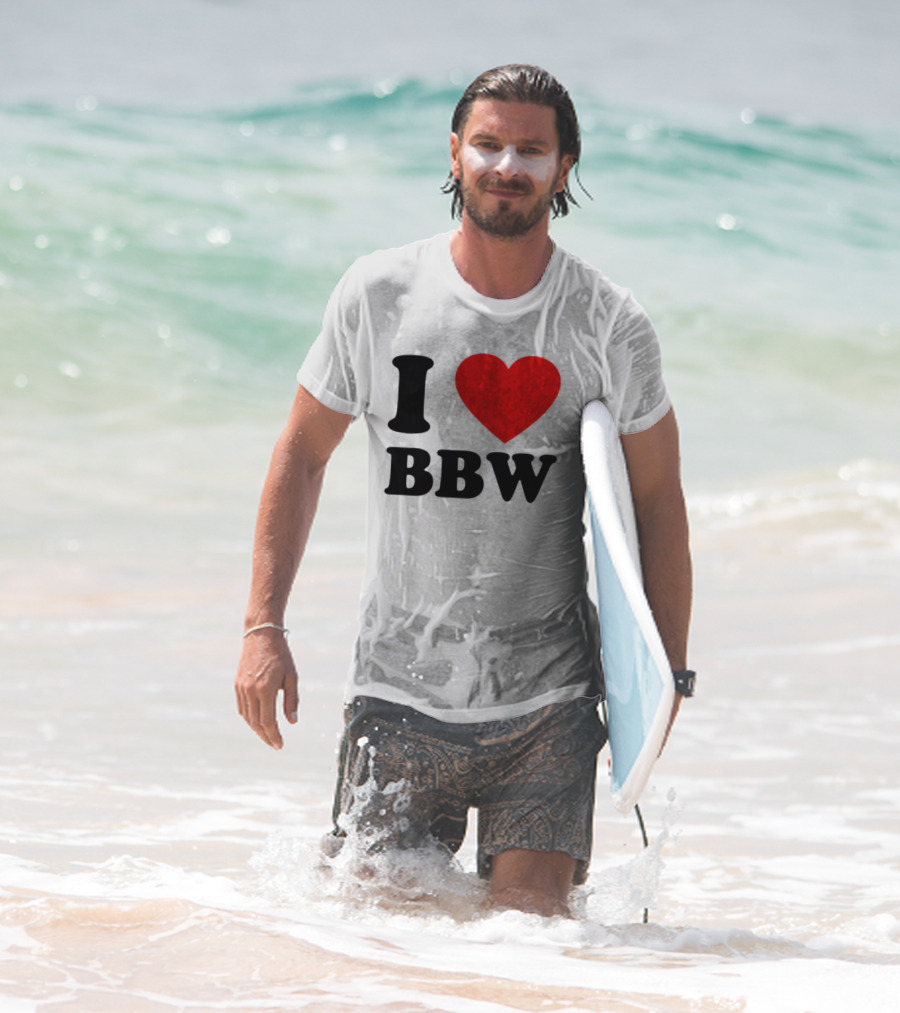 I Love BBW Heart Symbol Statement T-Shirt