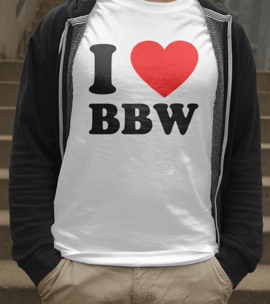 I Love BBW Heart Symbol Statement T-Shirt