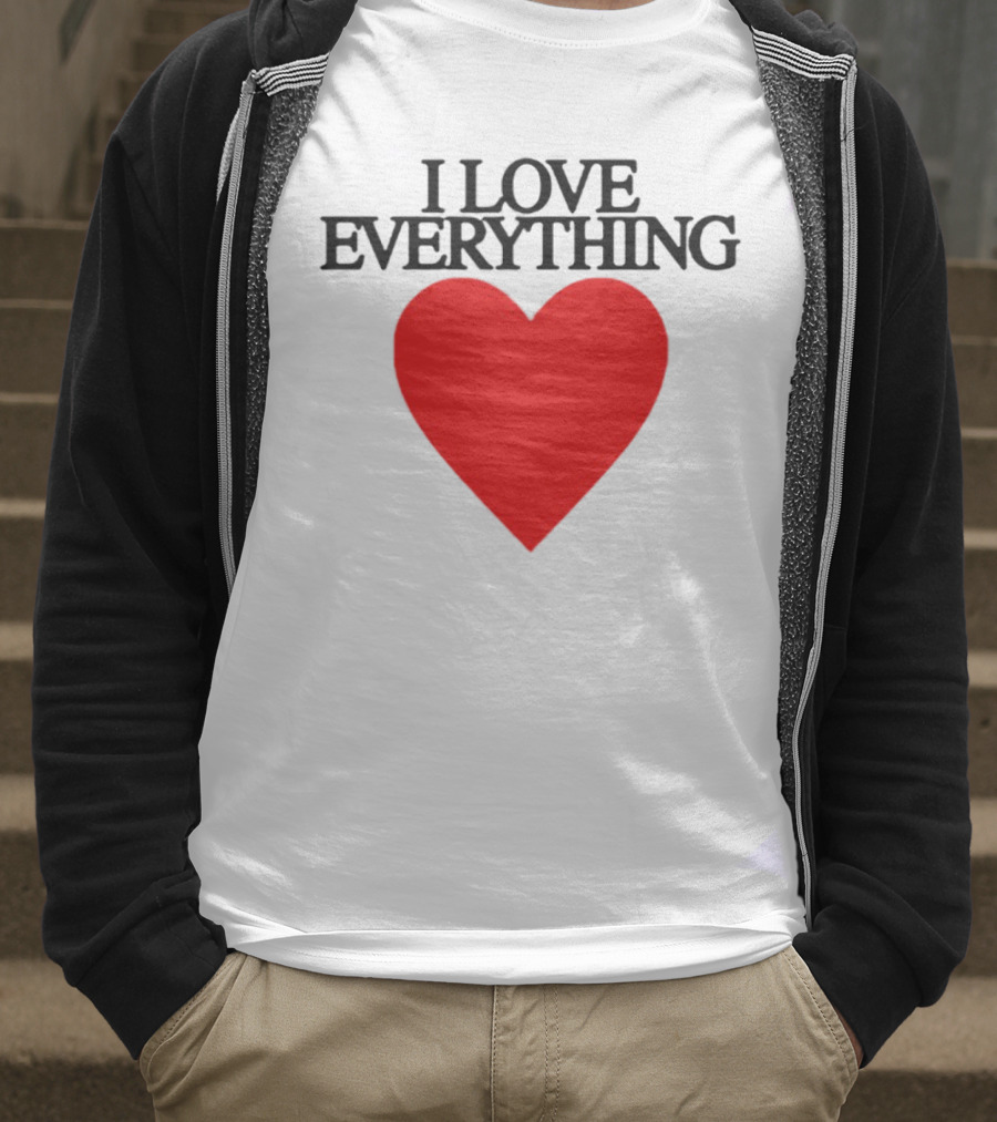 Mira Joyce I Love Everything Heart Red Graphic Style T-Shirt