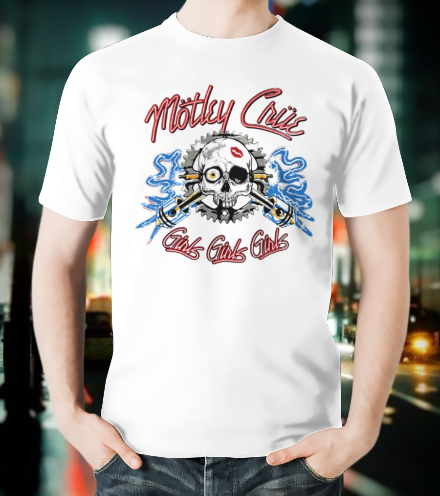 Mötley Crüe Vintage Spark Plug Girls Girls Girls T-Shirt