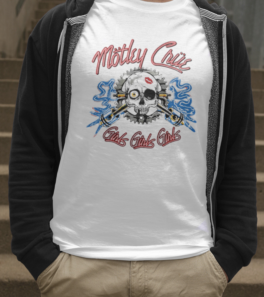Mötley Crüe Vintage Spark Plug Girls Girls Girls T-Shirt