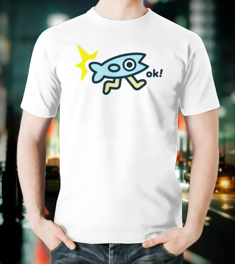 Oksuperday Fish With Legs And Star Icon Ok T-Shirt