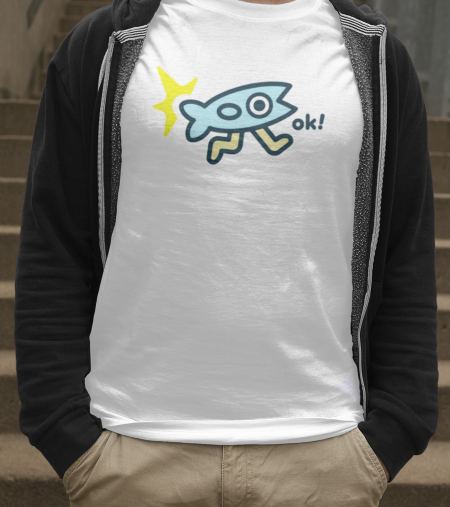 Oksuperday Fish With Legs And Star Icon Ok T-Shirt