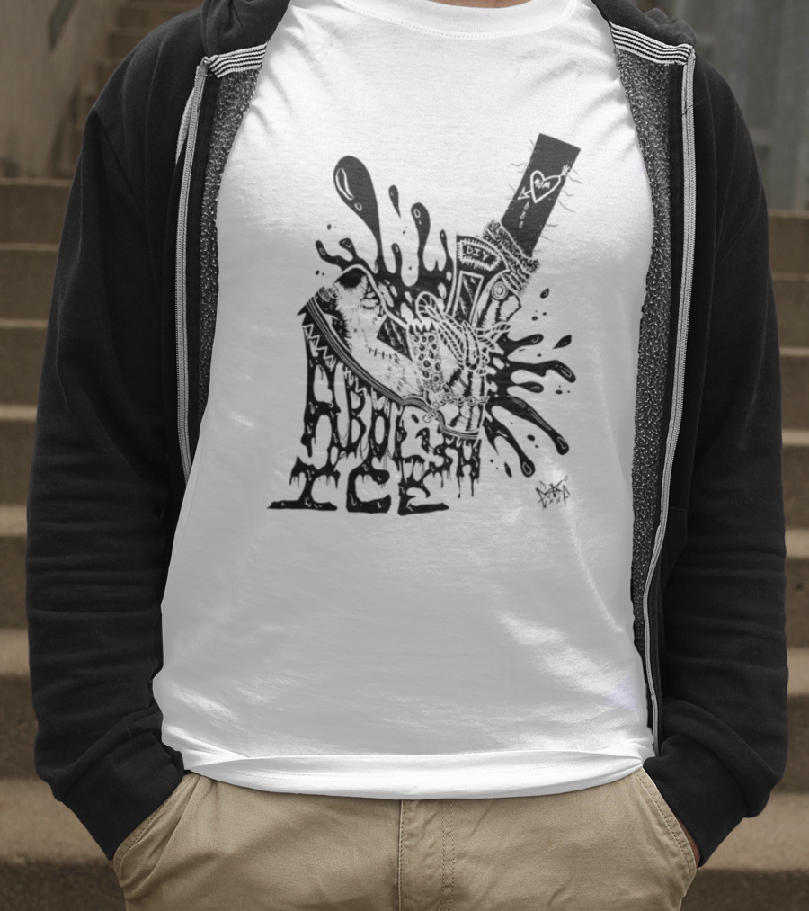 Punk With A Camera Abolish Ice Graphic Design Illustration T-Shirt