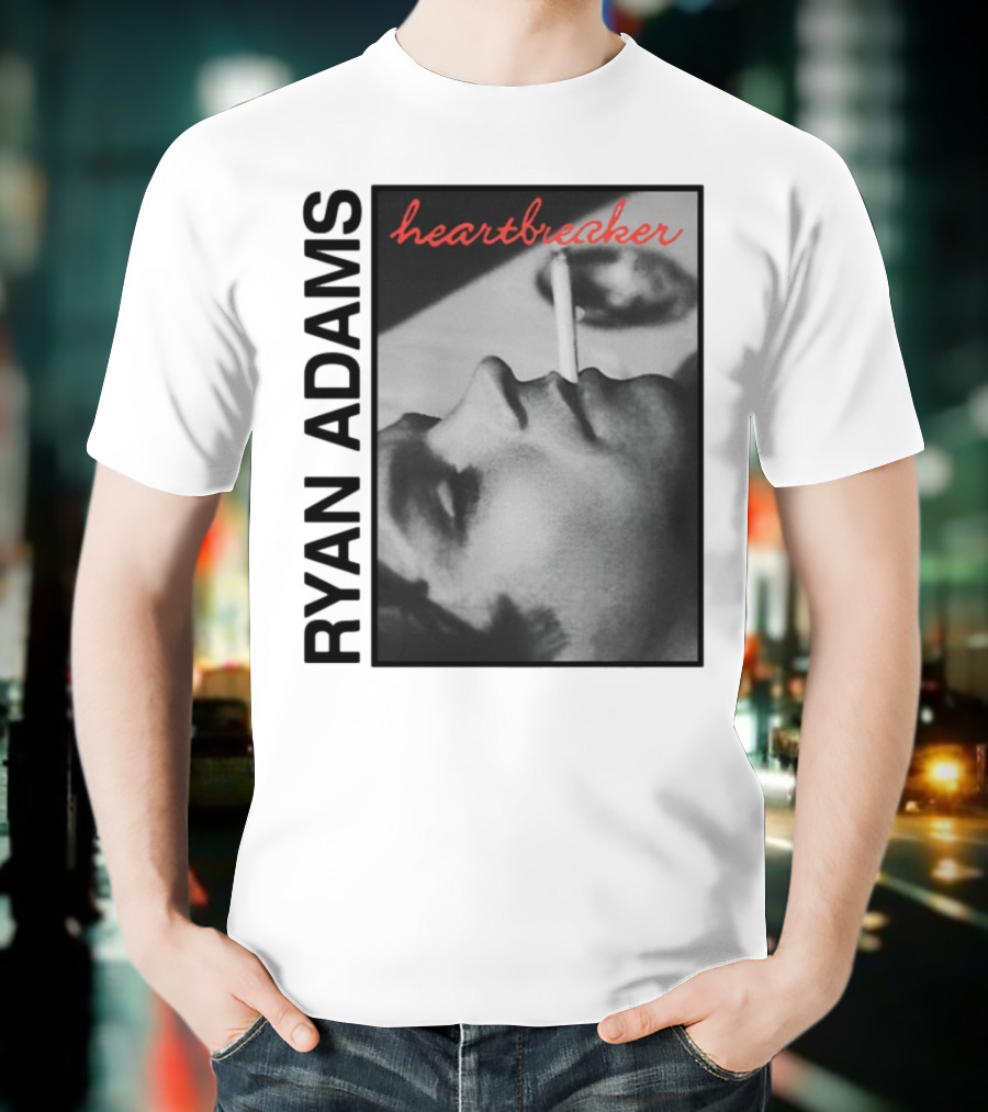 Ryan Adams Heartbreaker Anniversary Cigarette Portrait T-Shirt