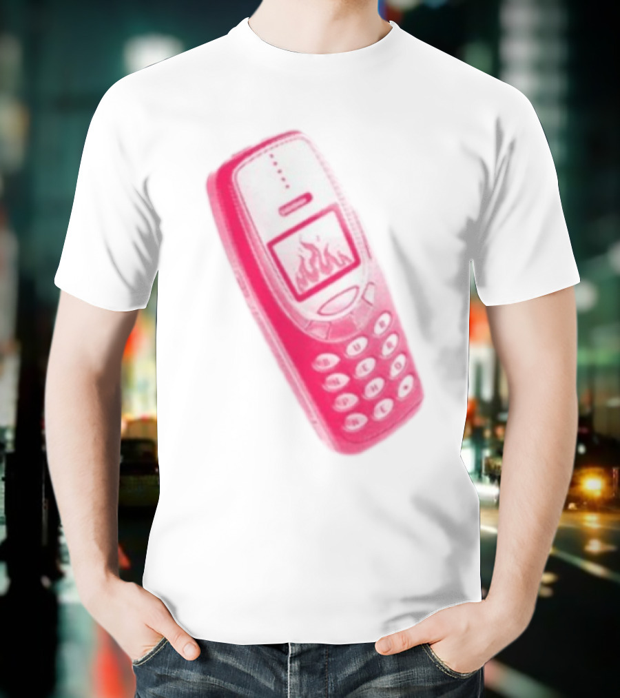 Ben Ellis The Burner Phone Retro Cell Fire Graphic T-Shirt