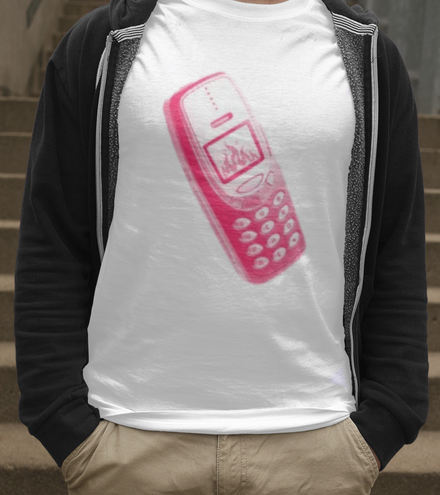 Ben Ellis The Burner Phone Retro Cell Fire Graphic T-Shirt