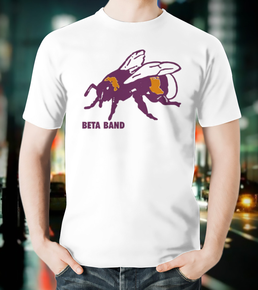 Beta Band Abstract Bee Purple Yellow T-Shirt